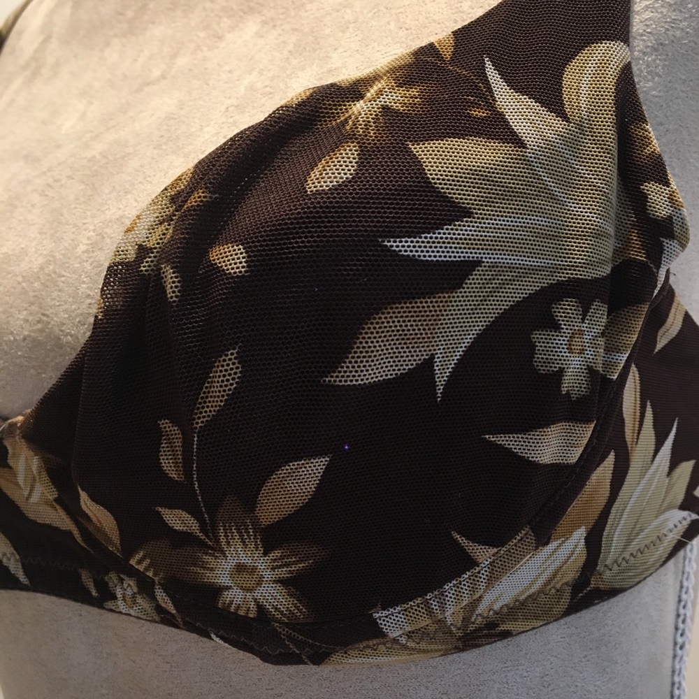 Victoria’s Secret Brown Floral Printed‎ Mesh Balconette Demi Bra 34B - Picture 4 of 7